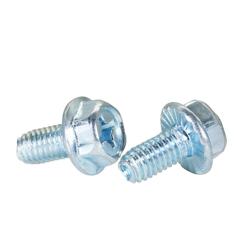 Zinc plating with teeth flange triangle teeth self-tapping screws hexagon socket flange surface non-slip self-locking screws 4 Zinc plating with teeth flange triangle teeth self-tapping screws hexagon socket flange surface non-slip self-locking screws 4